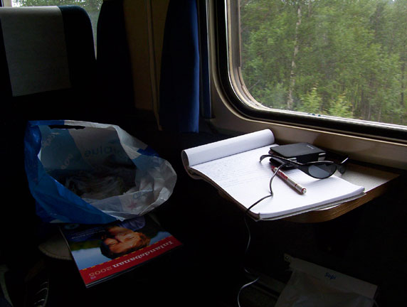 My territory in the train, somewhere along the Inlandsbanan in Sweden